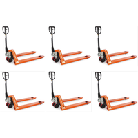 6 Pack of NobleLift Standard Duty Pallet Jack 5500 lbs Capacity 27''x48'' Forks