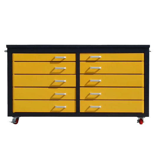 Chery Industrial 6ft Storage Cabinet with Workbench (10 Drawers)