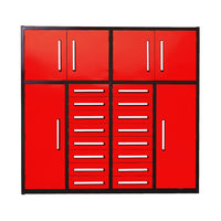 7ft Garage Storage Cabinet with 16 Drawers#color_red