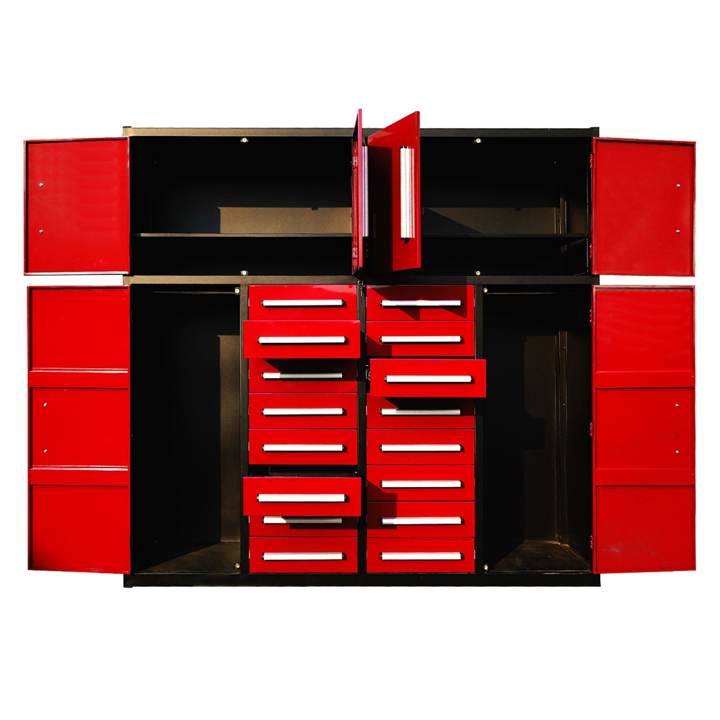 7ft Garage Storage Cabinet with 16 Drawers#color_red