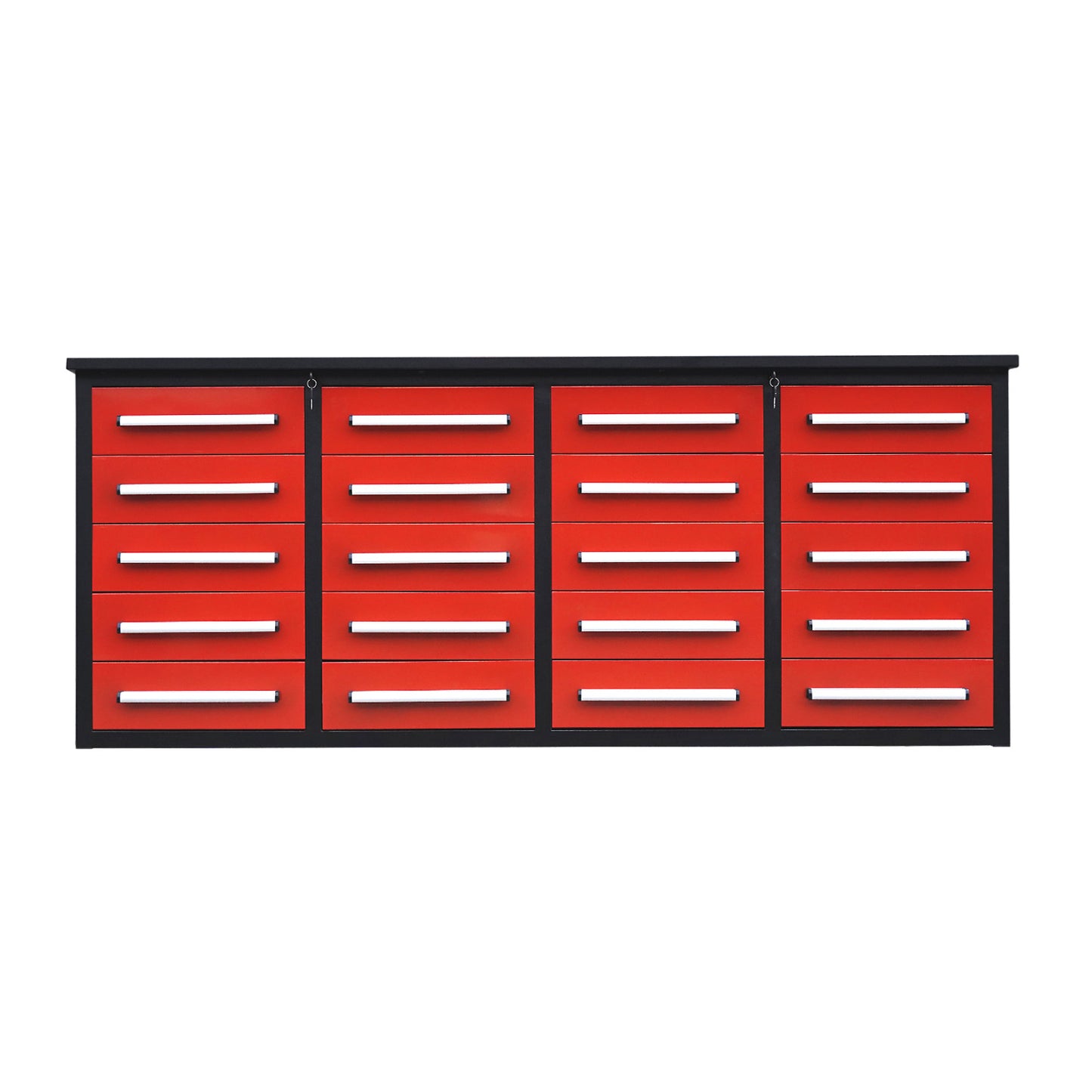 7ft Heavy Duty Garage Workbench Cabinet with 20 Drawers#color_red