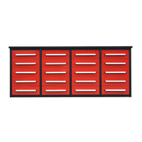 7ft Heavy Duty Garage Workbench Cabinet with 20 Drawers#color_red