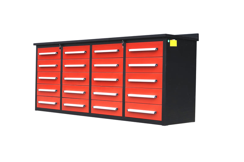 7ft Garage Storage Cabinets with Workbench_20Drawers_