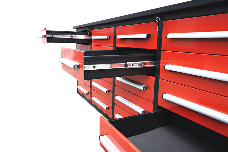 7ft Garage Storage Cabinets with Workbench_20Drawers_