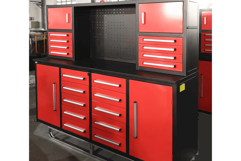 7' Garage Storage Cabinet with Workbench 18 Drawers