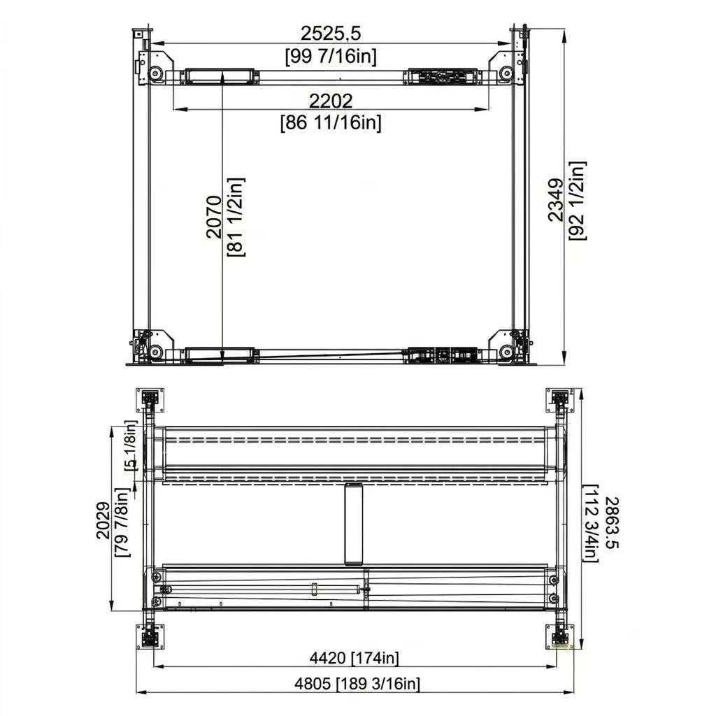Heavy Duty 4 Post Car Lift | KT-4H950 | 9,500 Lbs Capacity | Self-Pickup In Texas Only