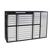 7ft Garage Storage Cabinet (35 Drawers & 1 Cabinet)#color_silver