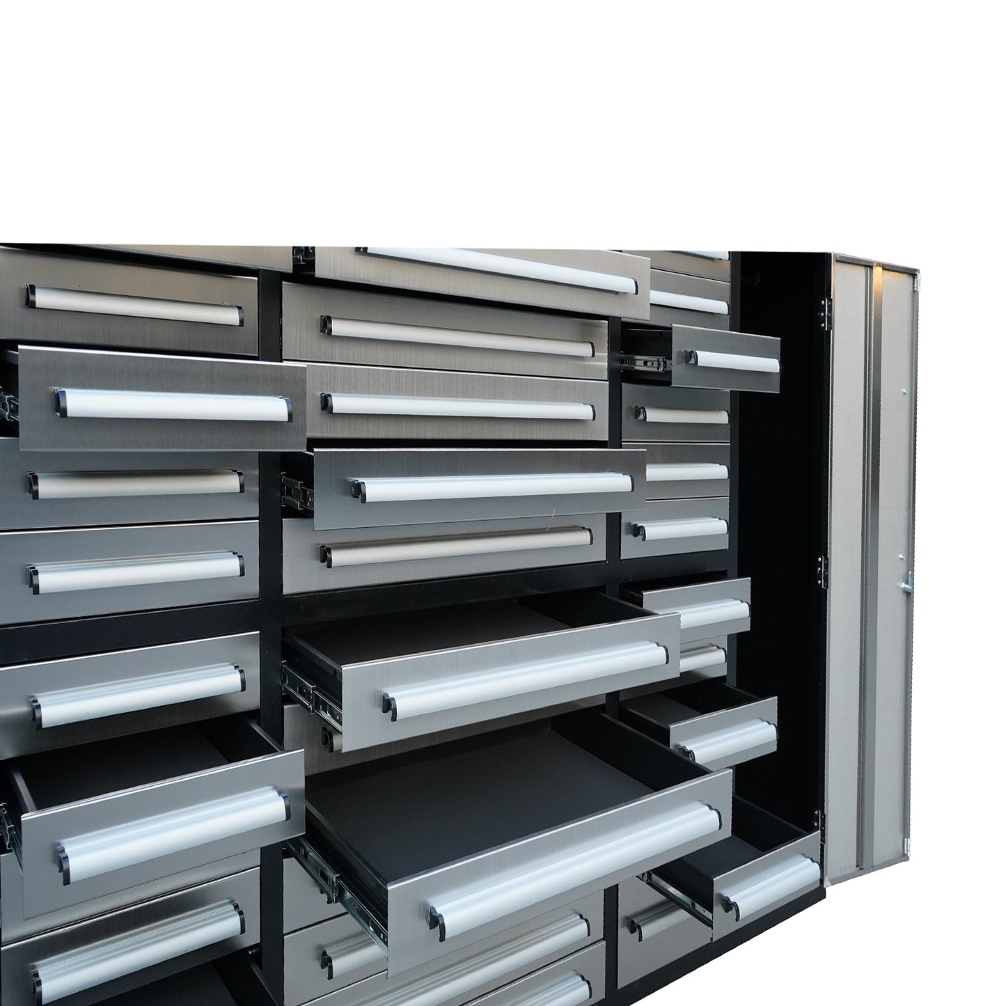 7ft Garage Storage Cabinet (35 Drawers & 1 Cabinet)#color_silver
