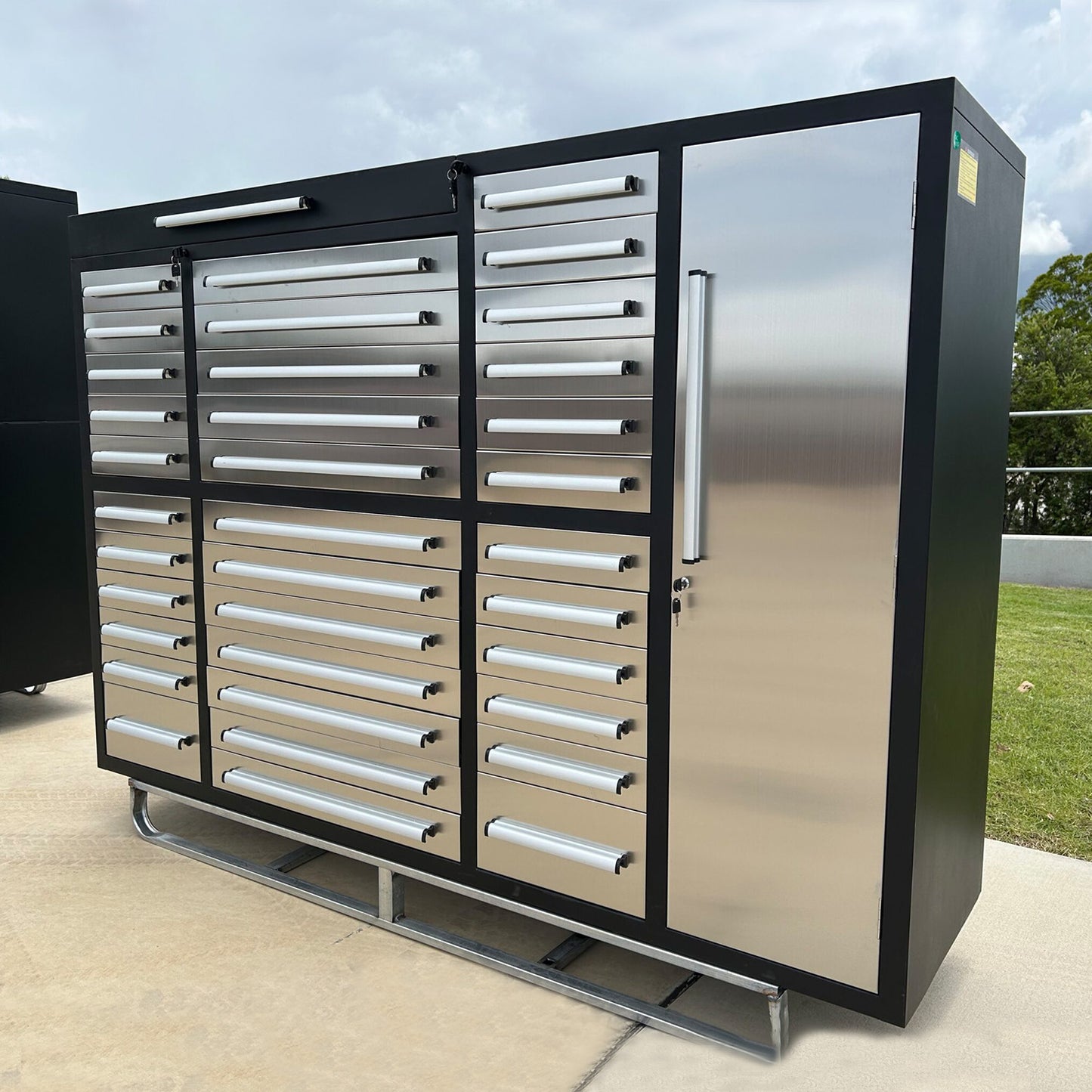 7ft Garage Storage Cabinet (35 Drawers & 1 Cabinet)#color_silver