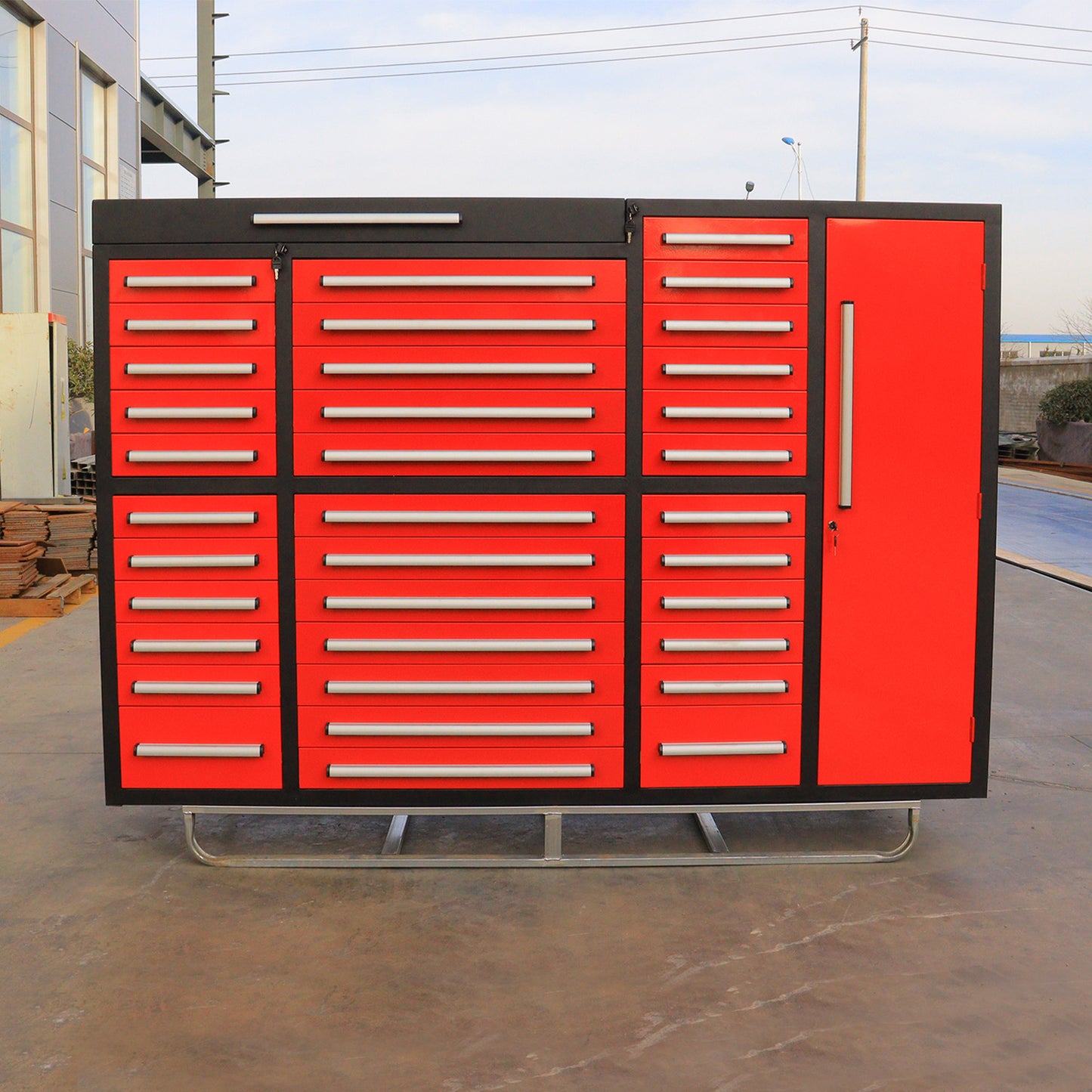 7ft Garage Storage Cabinet (35 Drawers & 1 Cabinet)#color_red