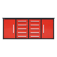 7ft Heavy Duty Workbench with 10 Drawers & 2 Cabinets#color_red