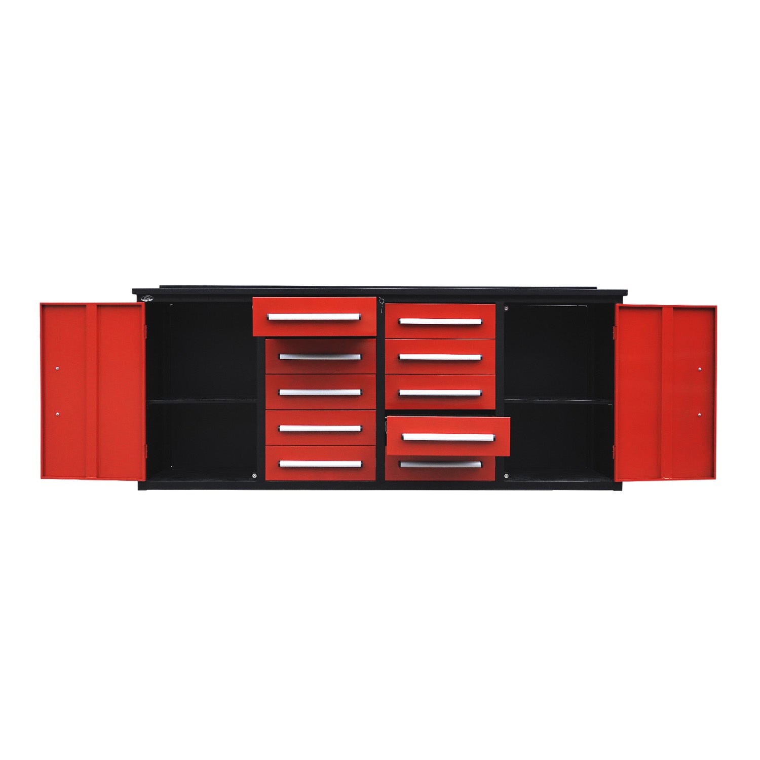 7ft Heavy Duty Workbench with 10 Drawers & 2 Cabinets