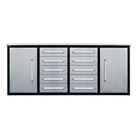 7ft Heavy Duty Workbench with 10 Drawers & 2 Cabinets#color_silver