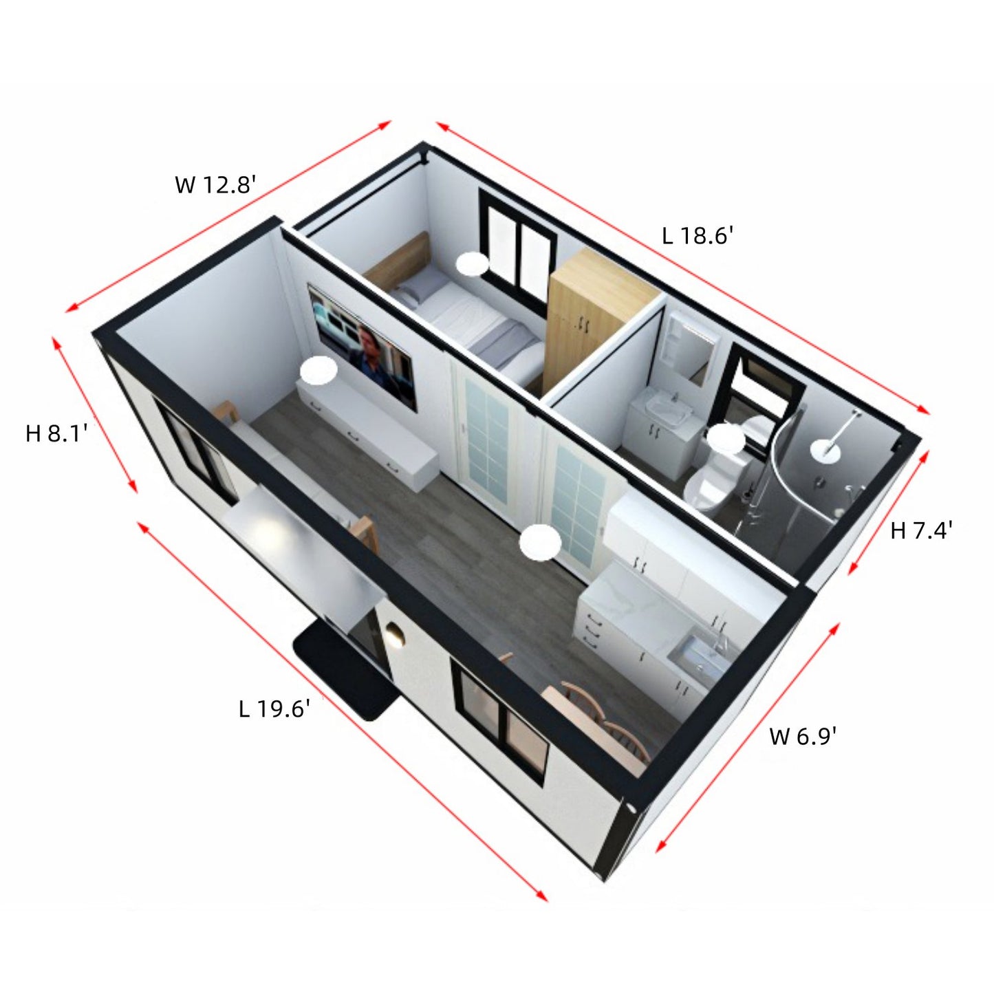 7ft x 20ft Mobile Studio with Extended Space
