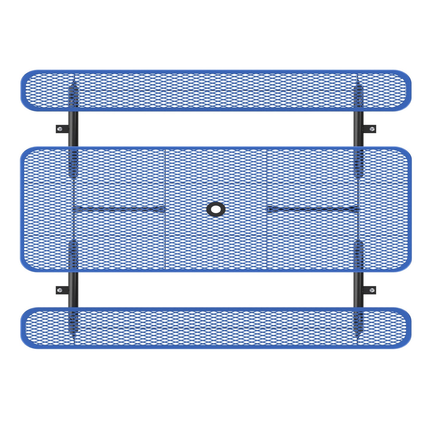 8ft Rectangle Picnic Table With Umbrella Hole#Color_blue