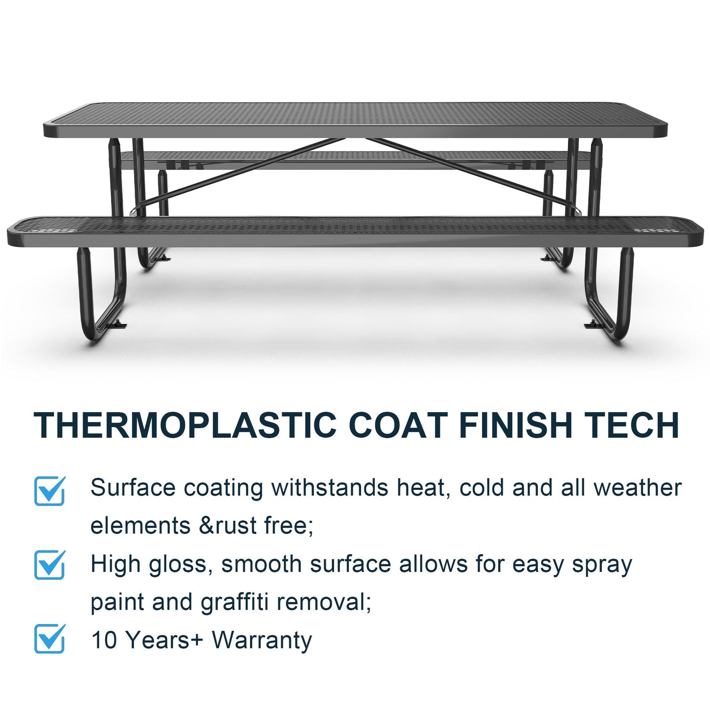 8 ft Metal Picnic Tables