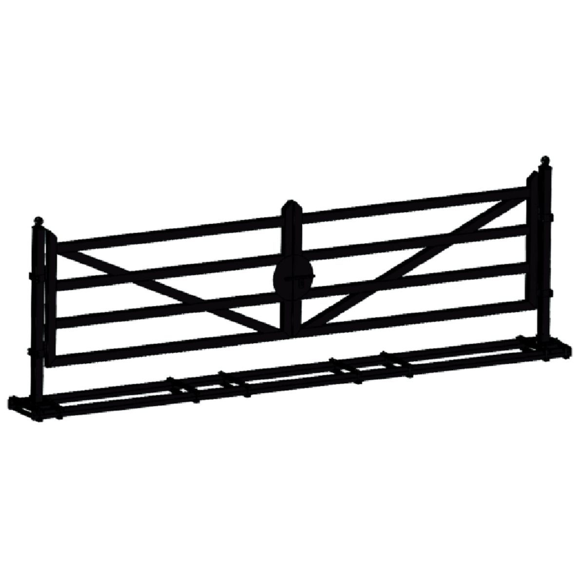 [AS-IS] 20ft Farm Metal Driveway Gate with Diagonal Tubes