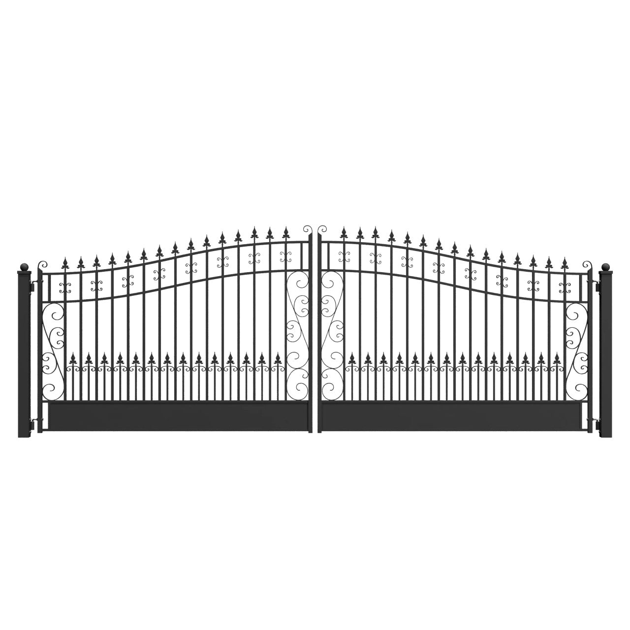 18x6 ft Steel Dual Swing Driveway Gate, VENICE Style