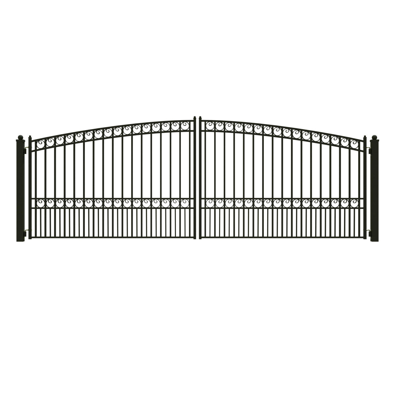 18x6 ft Steel Dual Swing Driveway Gate - PARIS Style