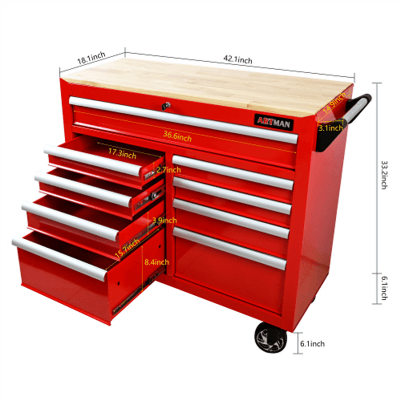 9-Drawer Multifunctional Roller Cabinet