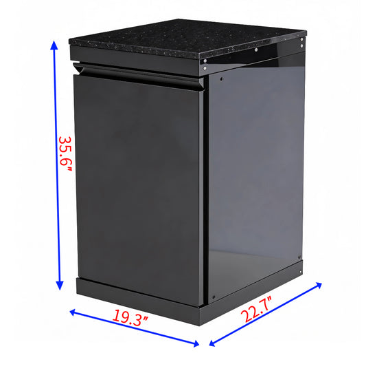Black Single-door Storage Locker Outdoor Kitchen Islands