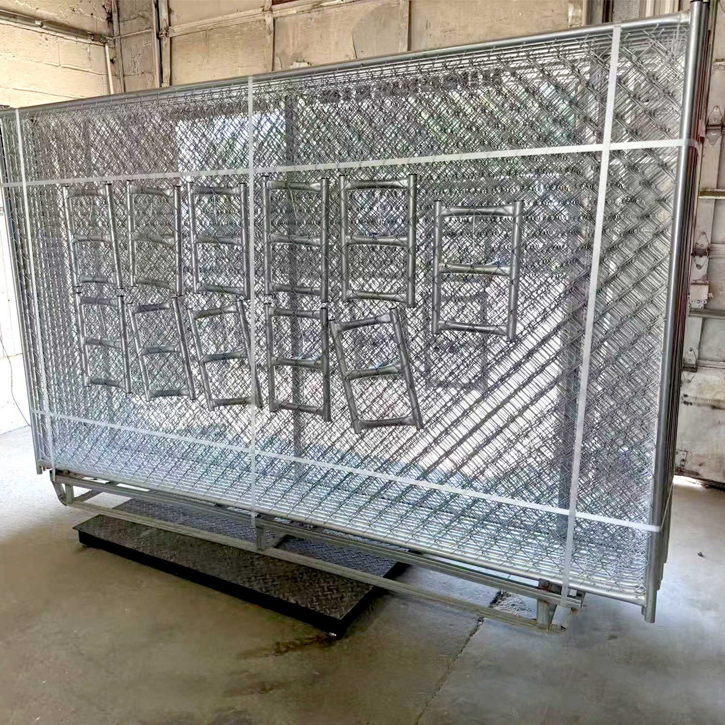 Chain link fence packaged