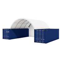 20x20 ft Container Shelter with Closed Back Panel