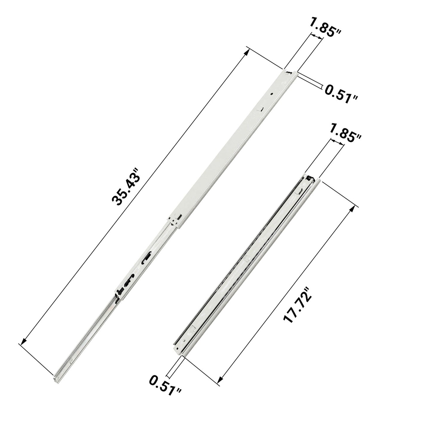 Dimension of our workbench drawer slide