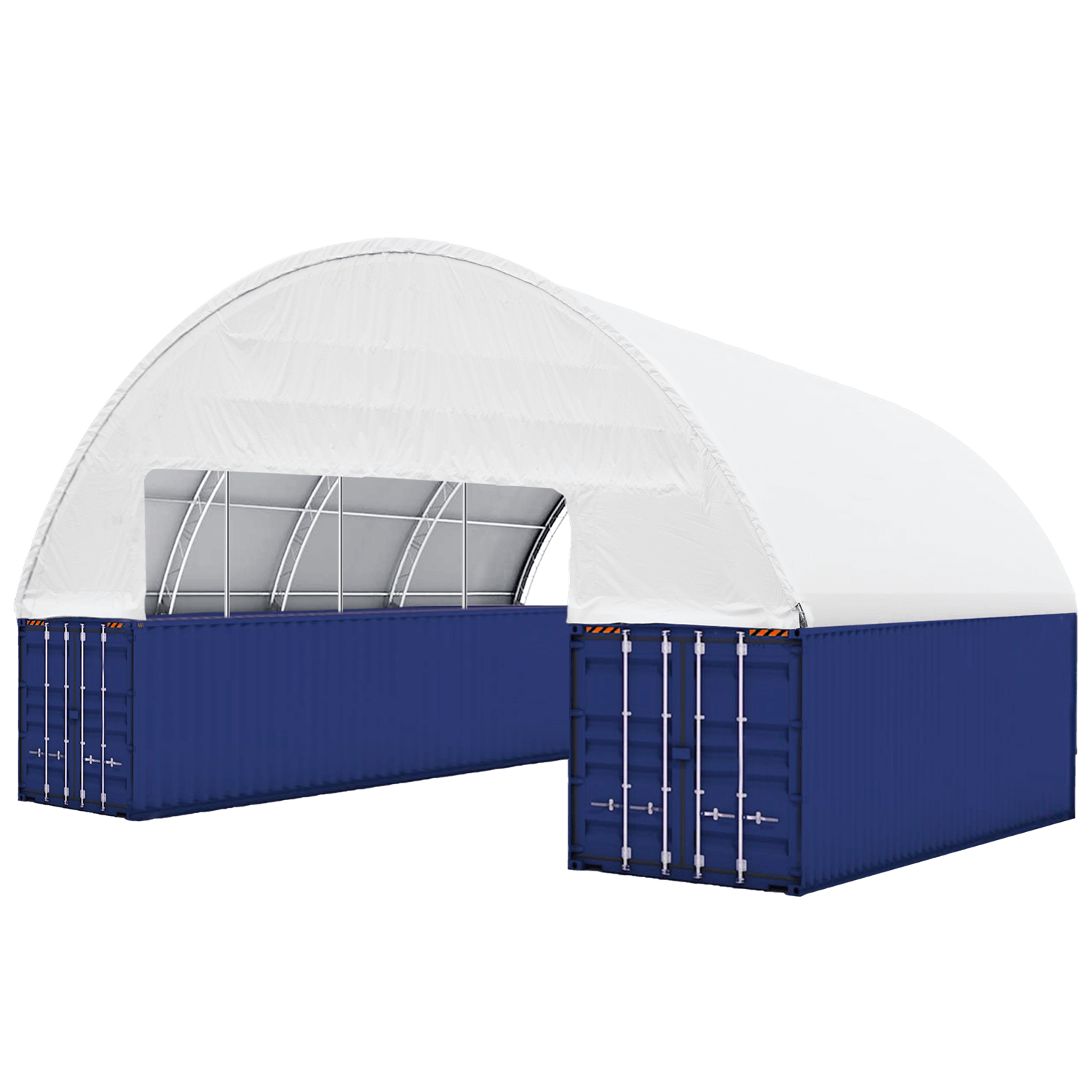 Double Truss Shipping Container Canopy Shelter 60'x40'x15'
