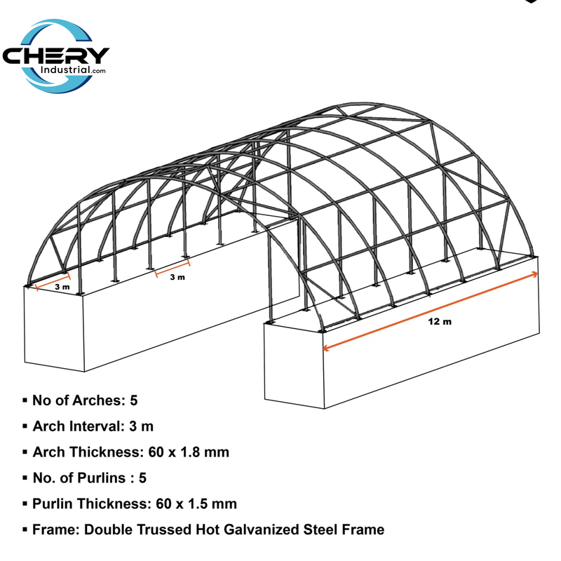 Double Truss Shipping Container Canopy Shelter 60'x40'x20'