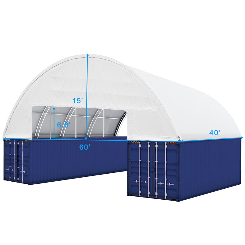 Double Truss Shipping Container Canopy Shelter 60'x40'x20'