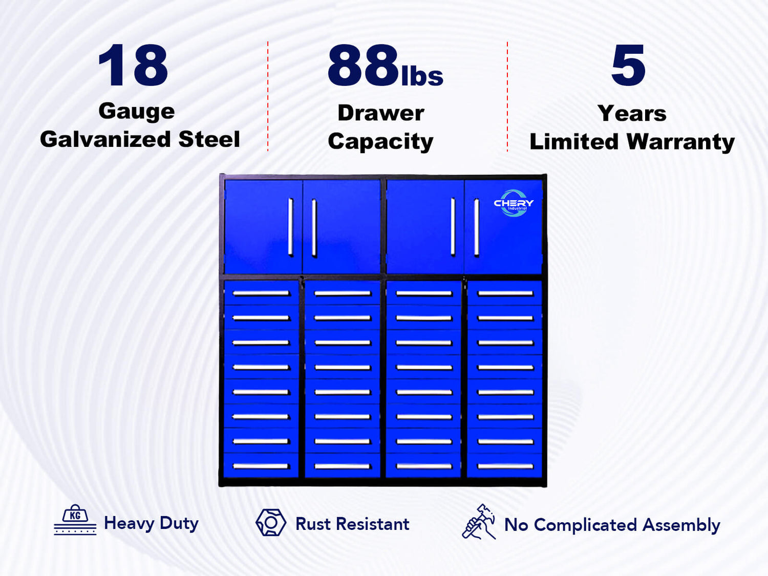 7ft Garage Storage Cabinet (32 Drawers & 2 Cabinets)