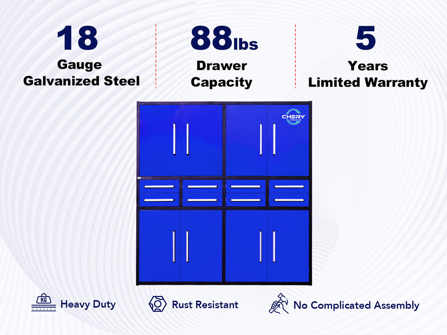 7ft Garage Storage Cabinet (8 Drawers & 4 Cabinets)