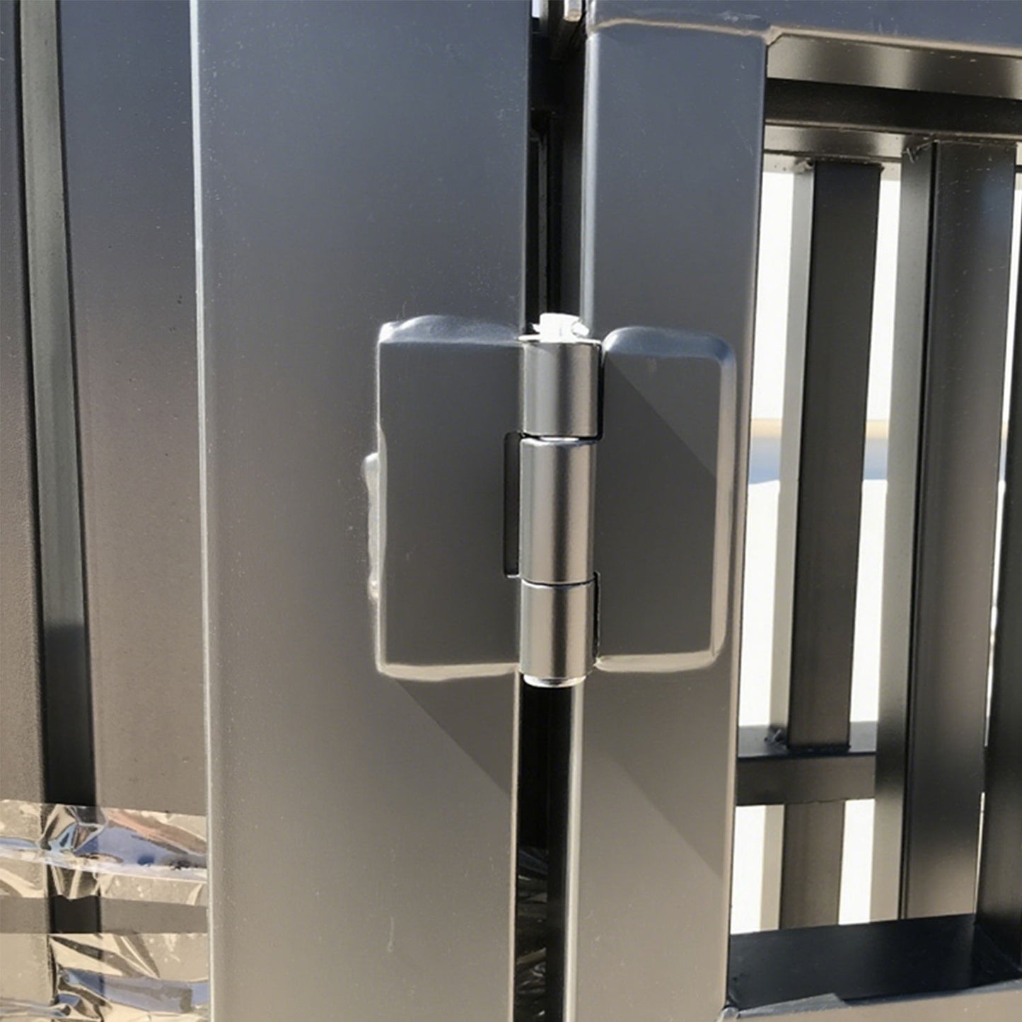 Gate hinges have been installed for faster gate installation