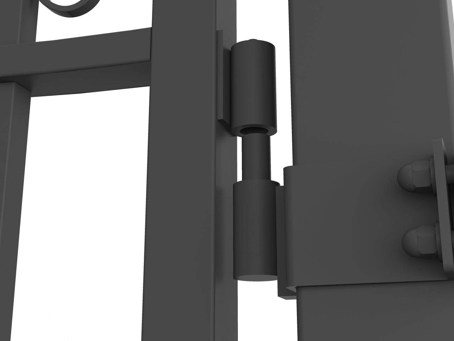 Gate hinges have been installed to simplify your installation process