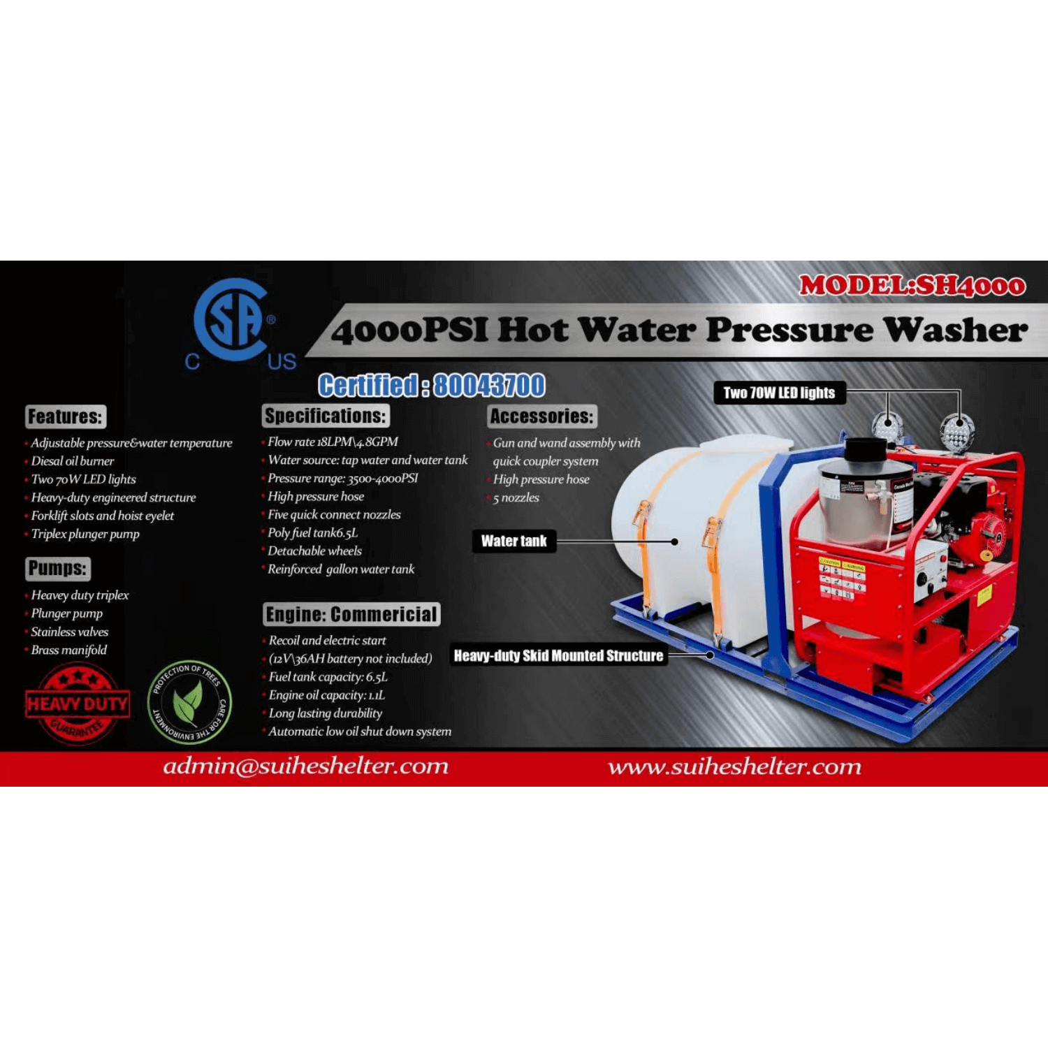 Hot Water Pressure Washer with Water Tank