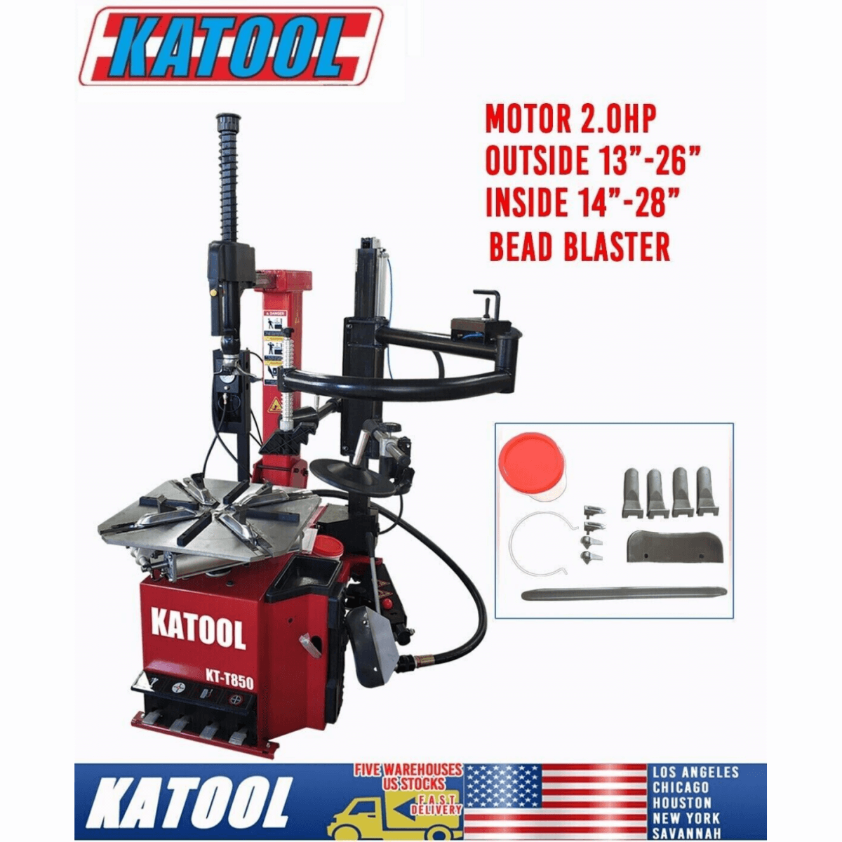 KT-T850 Tilt-Arm Wheel Clamp Tire Changer Machine
