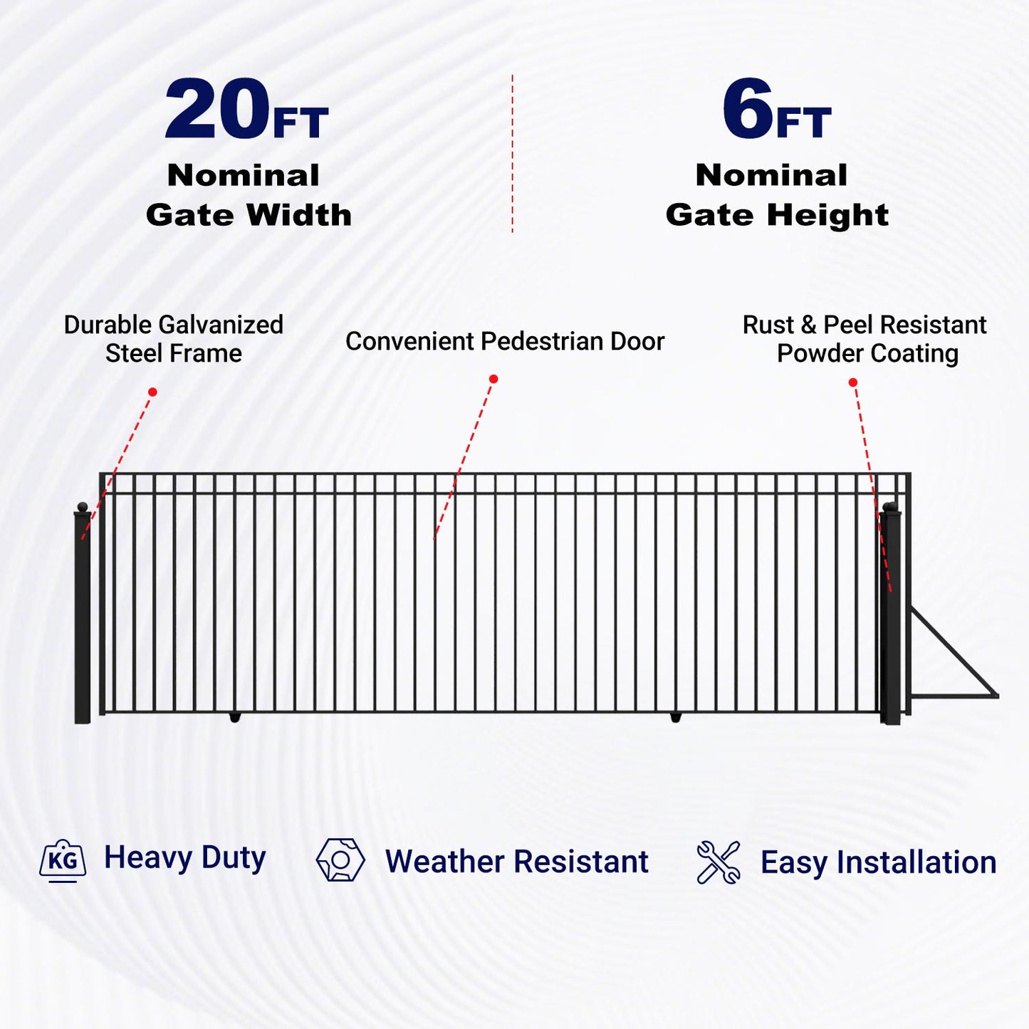 Key Features of 20 ft MADRID Style Sliding Driveway Gate