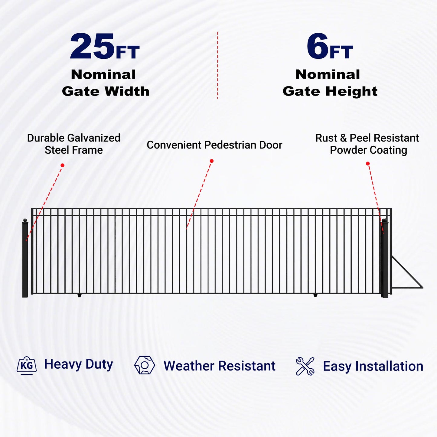 Key Features of Aleko 25 ft MADRID Style Sliding Driveway Gate