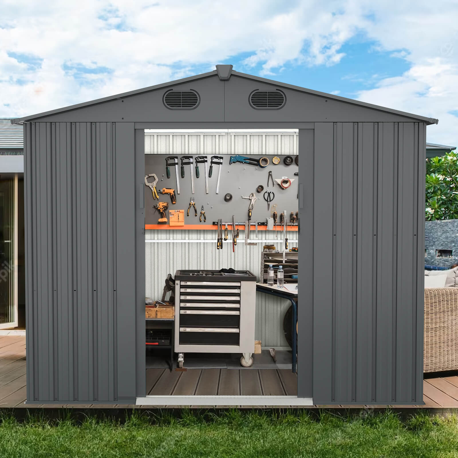 CHERY INDUSTRIAL Metal Storage Shed 8'x6'