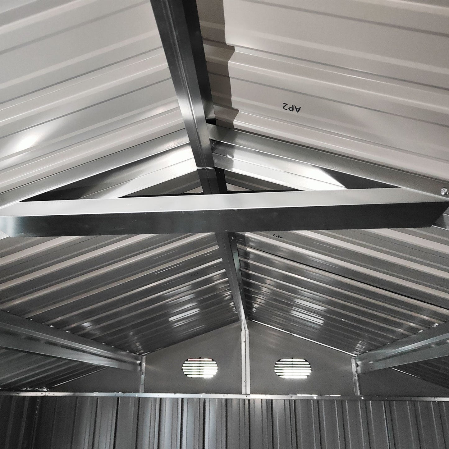 8x12 Ft Metal Storage Shed with Double Hinged Doors