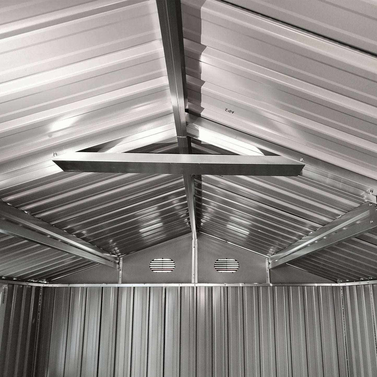 8'x12' Metal Storage Shed with Floor, Window & Swing Doors