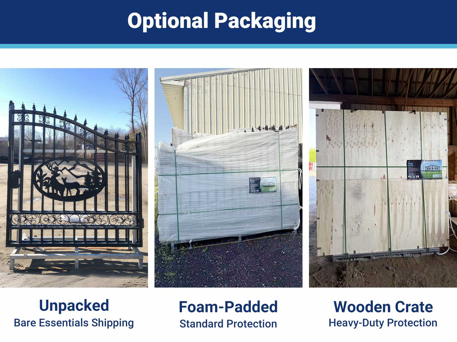 Optional Packaging Methods for Driveway Gates