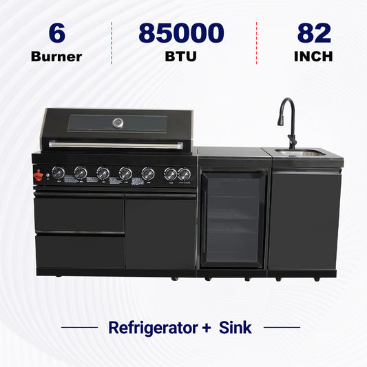 Outdoor kitchen island grill