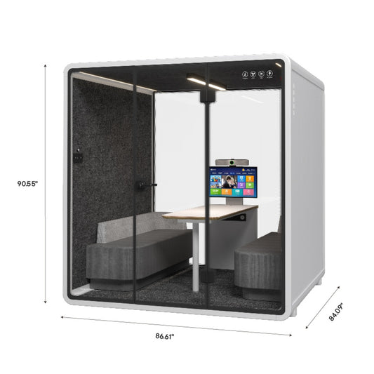 P6F Smart Privacy Meeting Pod – 6 Person Modular Office Booth