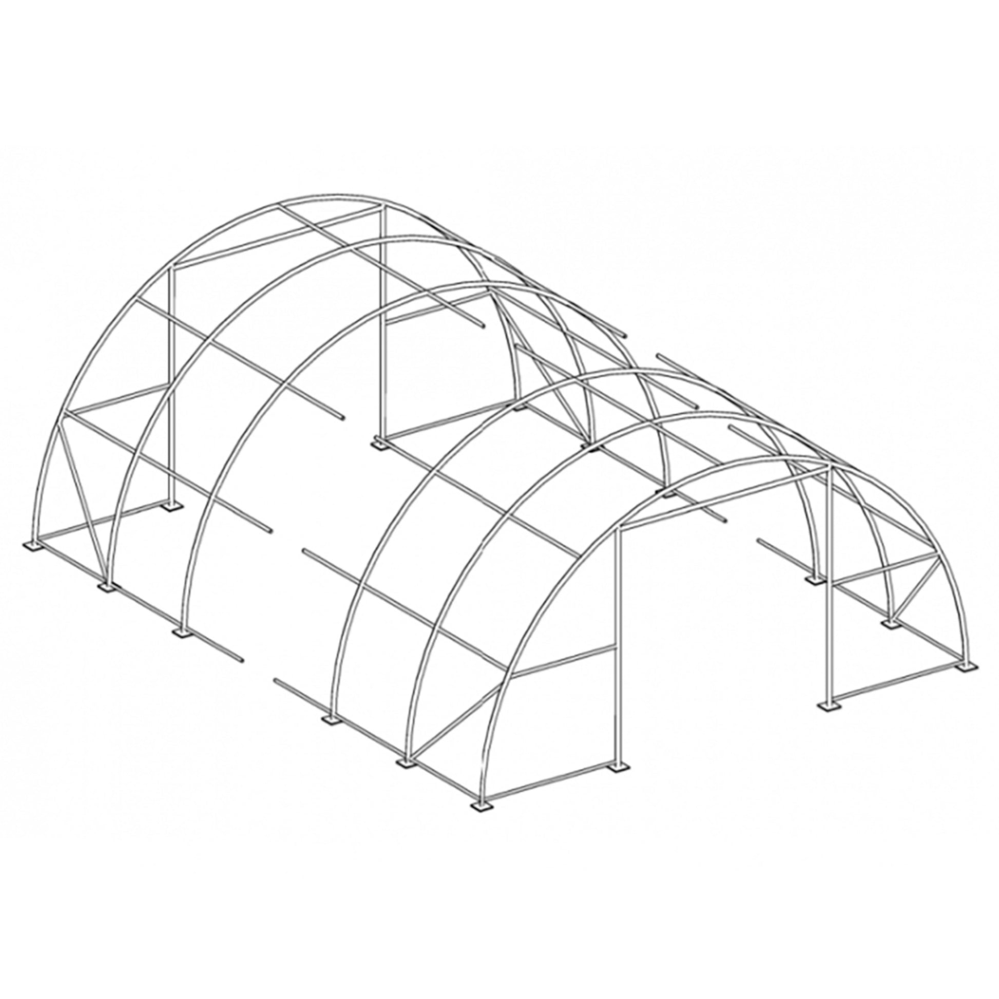 Gold Mountain Single Truss Arch Storage Shelter W30'xL65'xH15'