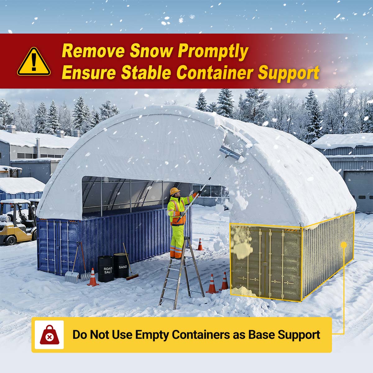 Rear Wall for 60'x40'x15' Double Truss Container Canopy Shelter
