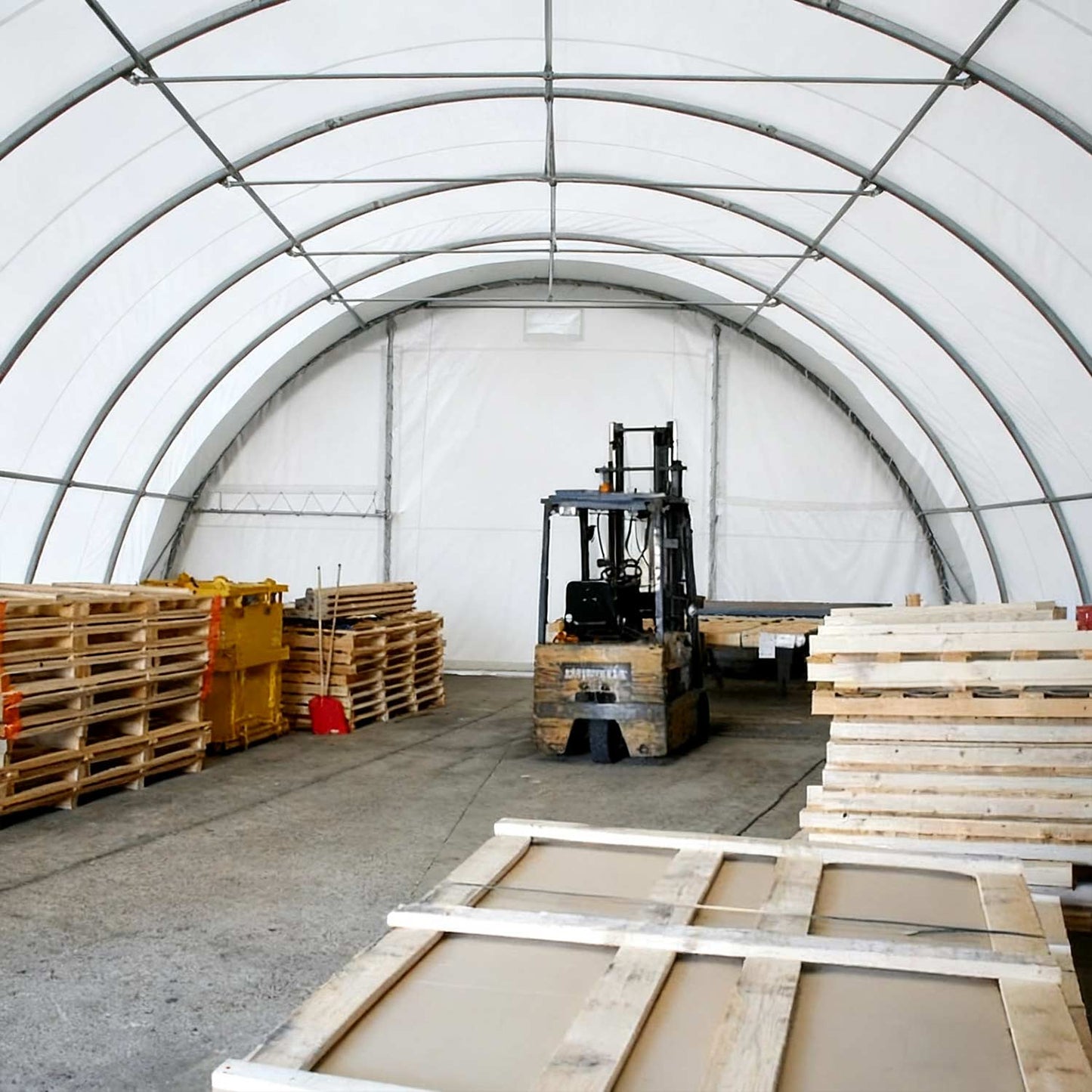 Storage shelter with tools inside