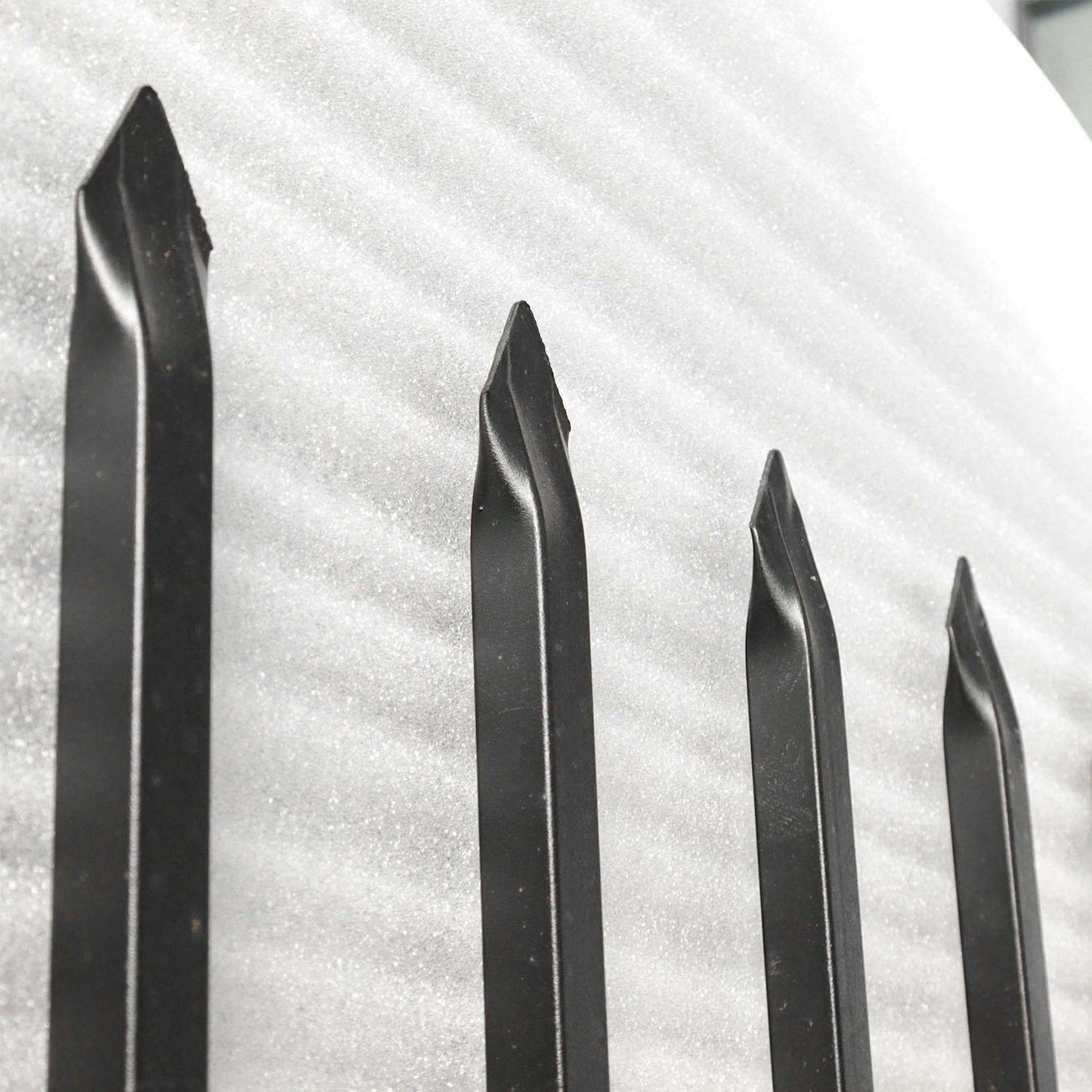 The 10x7 ft steel fence features sturdy spear tips