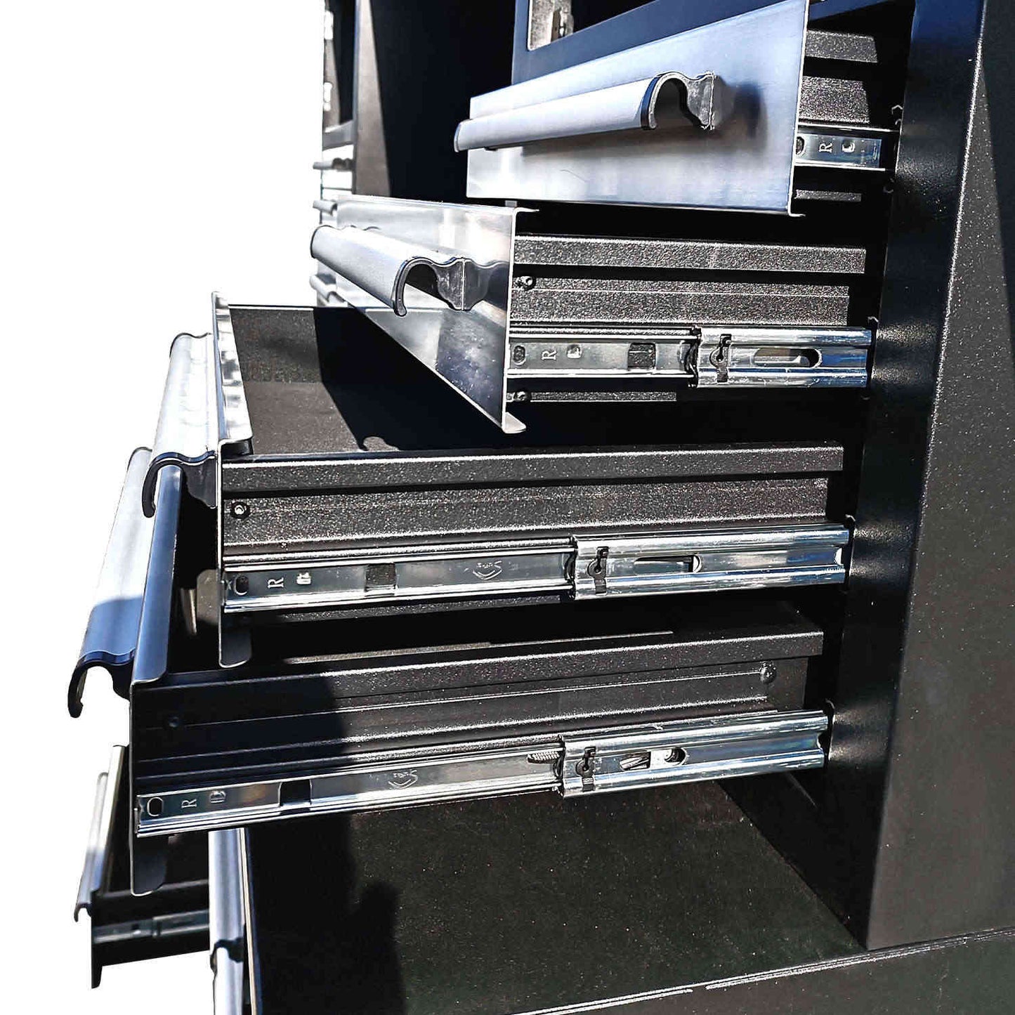 The 7ft workbench features drawers of different sizes